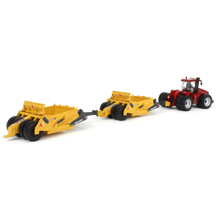 1/64 Case IH AFS Connect Steiger 580 4WD with (2) Ashland 2811E Pull Type Scrapers