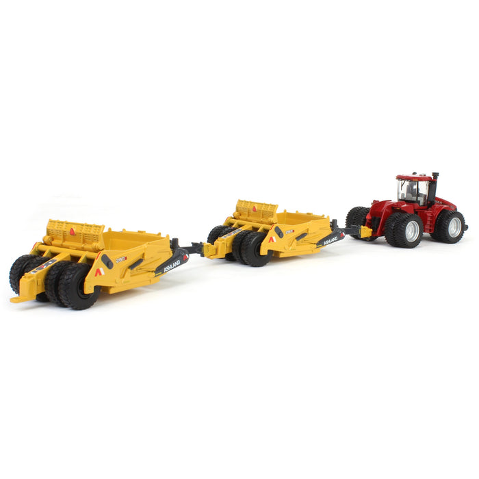 1/64 Case IH AFS Connect Steiger 540 4WD with (2) Ashland 2811E Pull Type Scrapers