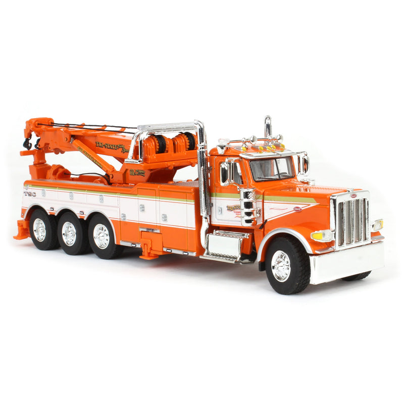 1/64 Orange/White Peterbilt 389 with Century 1150 Rotator Wrecker, Tri-State Commodities, DCP by First Gear