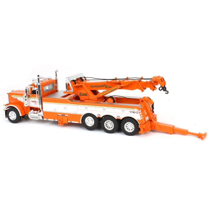 1/64 Orange/White Peterbilt 389 with Century 1150 Rotator Wrecker, Tri-State Commodities, DCP by First Gear