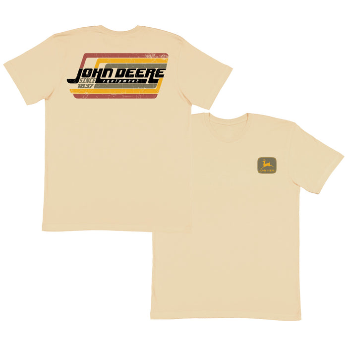 John Deere Vintage Logo Tan Short Sleeve T-Shirt