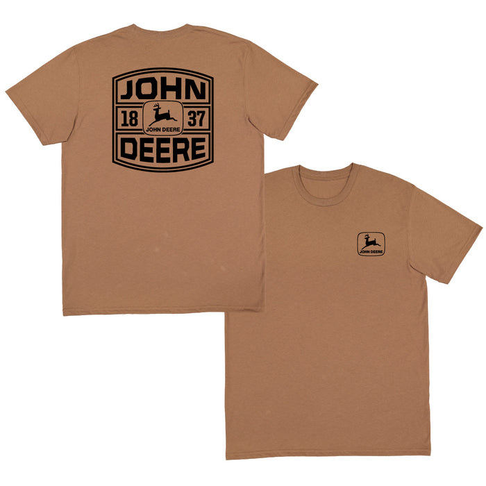 John Deere Logo 1837 Brown Short Sleeve T-Shirt