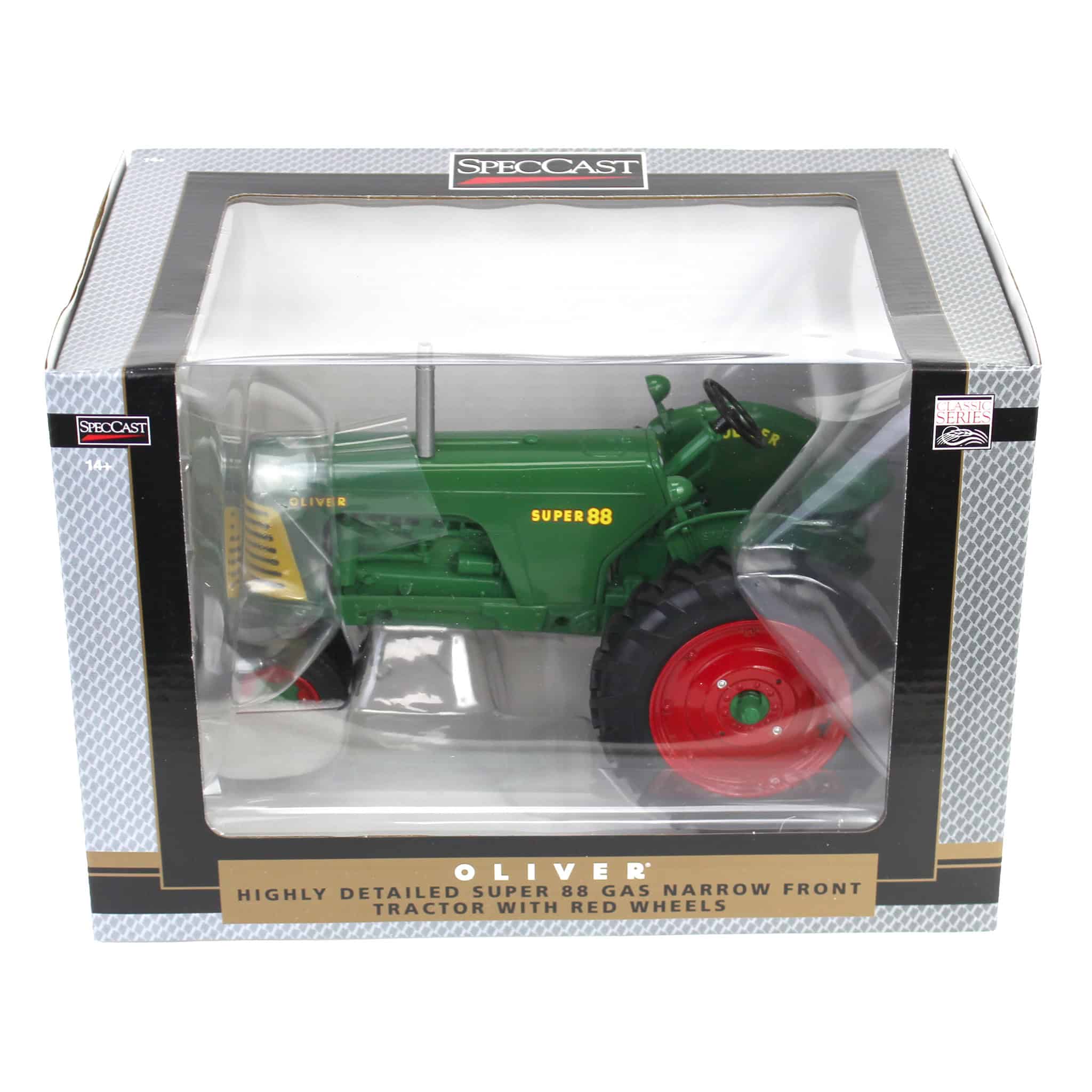 1/16 Oliver Super 88 Gas Tractor with Narrow Front & Red Rims by