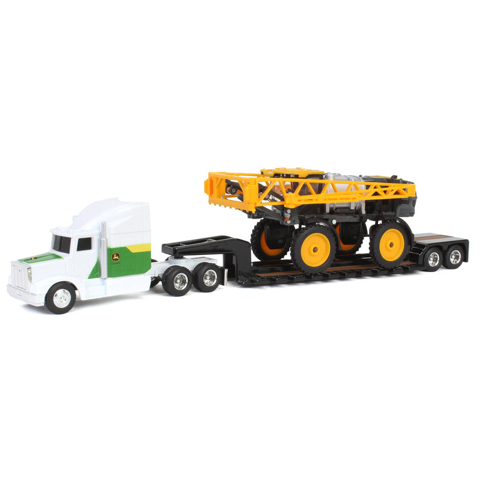 1/64 John Deere Semi with Lowboy Trailer & Hagie STS12 Sprayer