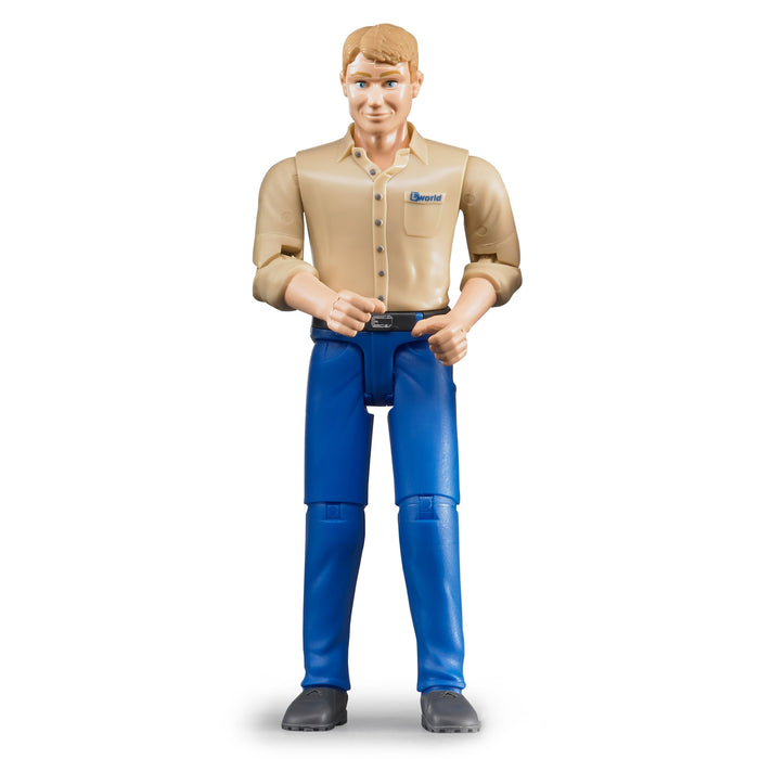 Man with Blond Hair and Blue Jeans (positionable) by Bruder