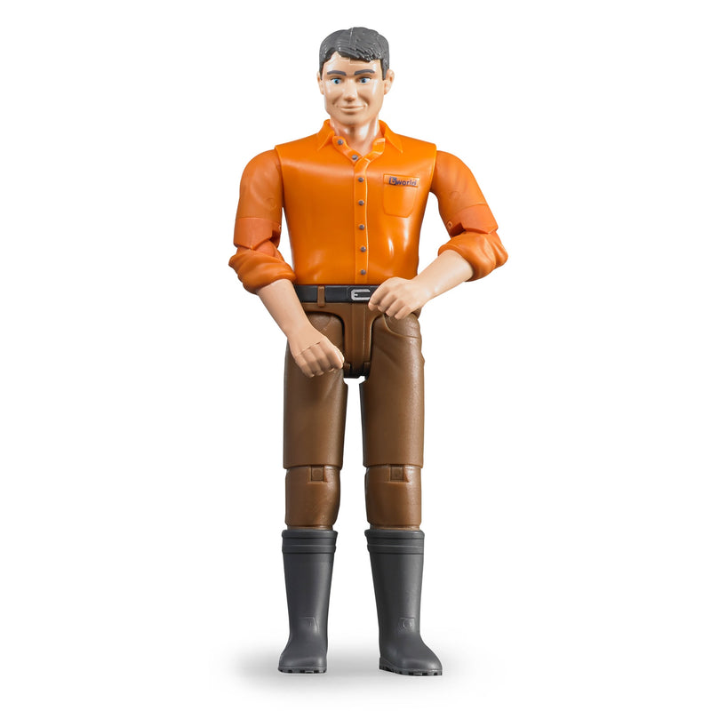 1/16 Bruder Man with Dark Hair and Brown Jeans (Poseable)