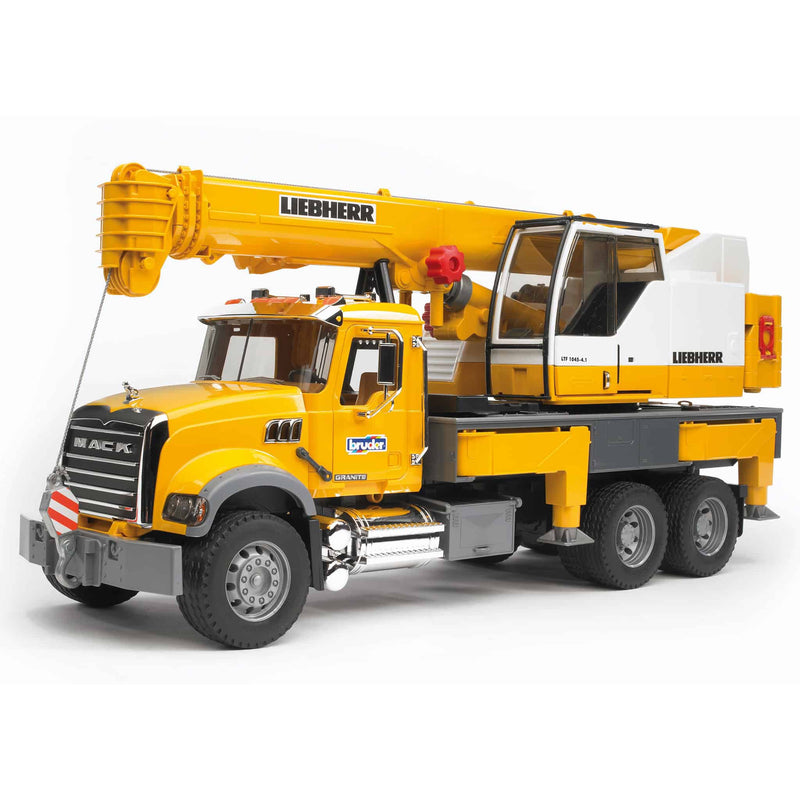 1/16 Mack Granite Liebherr Crane Truck by Bruder, 26in Long