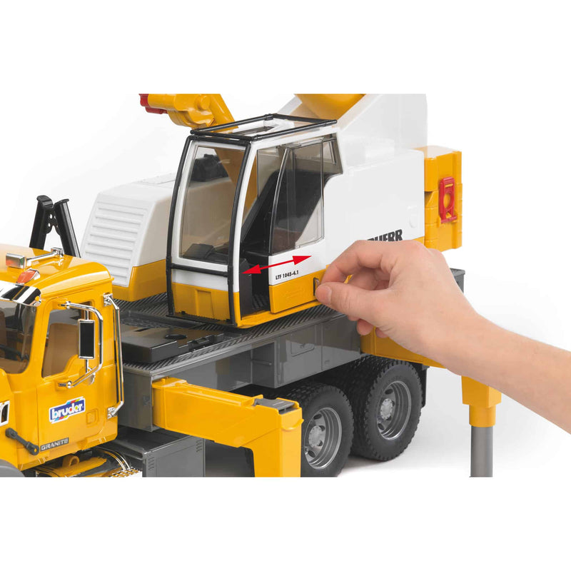 1/16 Mack Granite Liebherr Crane Truck by Bruder, 26in Long