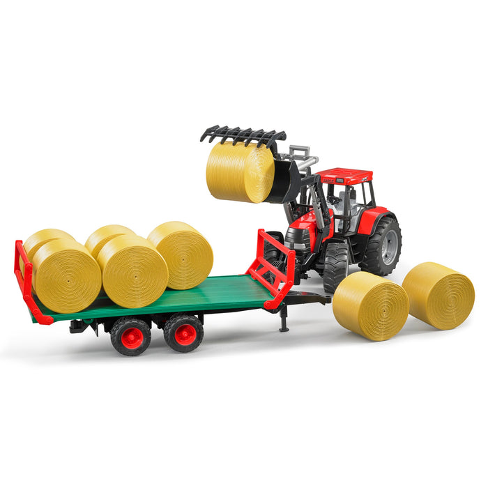 1/16 Flat Wagon Bale Carrier with 8 Round Bales by Bruder