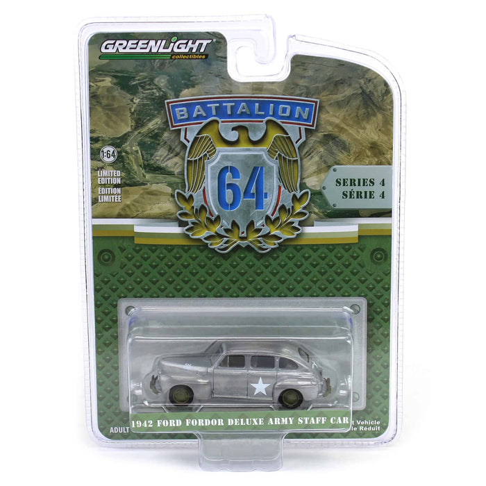 Raw Chase Unit ~ 1/64 1942 Ford Fordor Deluxe Army Staff Car, Battalion 64 Series 4
