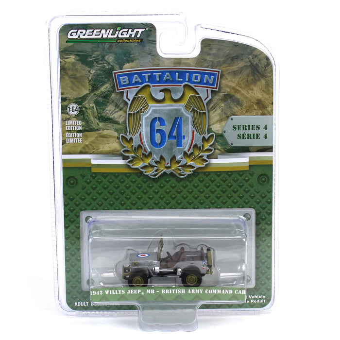 Raw Chase Unit ~ 1/64 1942 Willys MB Jeep, British Army Command Car, Battalion 64 Series 4