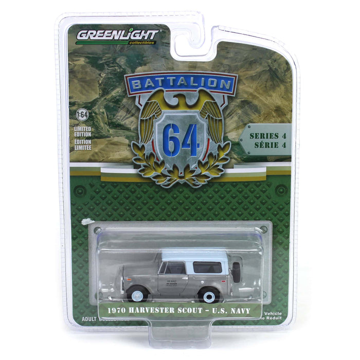 Raw Chase Unit ~ 1/64 1970 Harvester Scout, US Navy, Battalion 64 Series 4