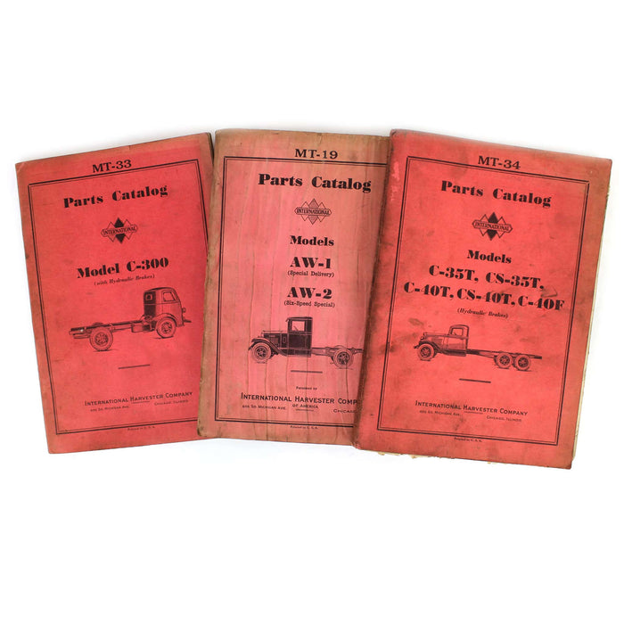 Lot of (3) International Harvester Parts Catalogs