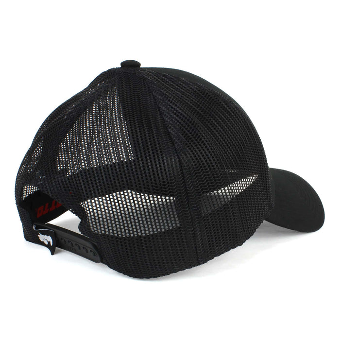 Allis Chalmers Liquid Metal Logo Black Mesh Back Hat