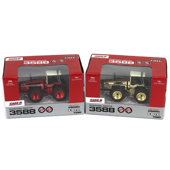 Chrome Set of 2 ~ 1/64 International Harvester 3588 2+2, ERTL Prestige Collection