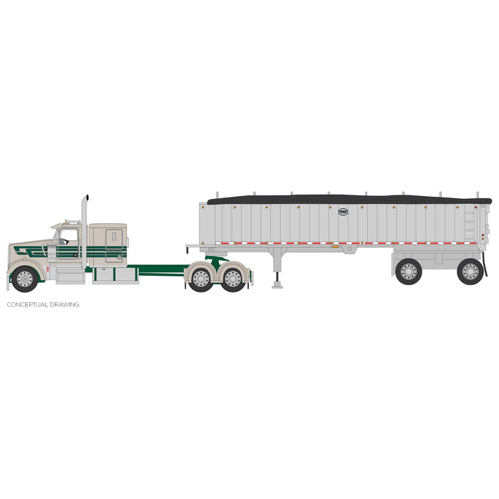 1/64 Kenworth W900L with MAC Dump Trailer, D&D Hauling & Excavating, DCP by First Gear