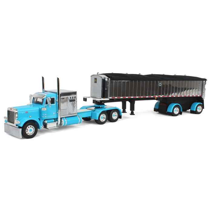 1/64 Cyan Peterbilt 379 60in Vintage Sleeper w/ MAC Coal End Dump Trailer, DCP by First Gear