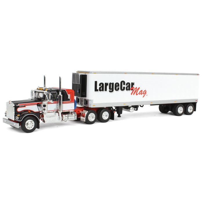 1/64 Kenworth W900A with 40ft Reefer Trailer, Large Car Mag, DCP by First Gear