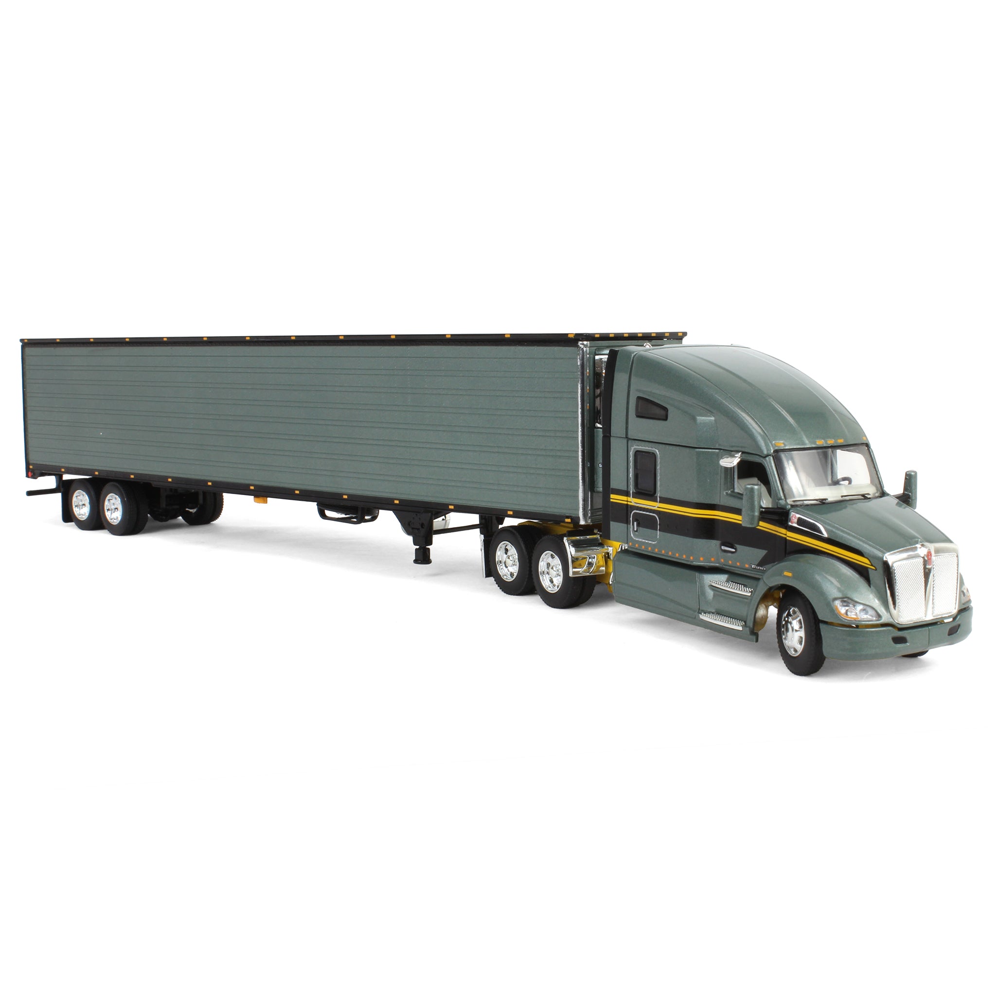 1/64 Gunmetal Gray Kenworth T680 Sleeper with Tandem-Axle Reefer