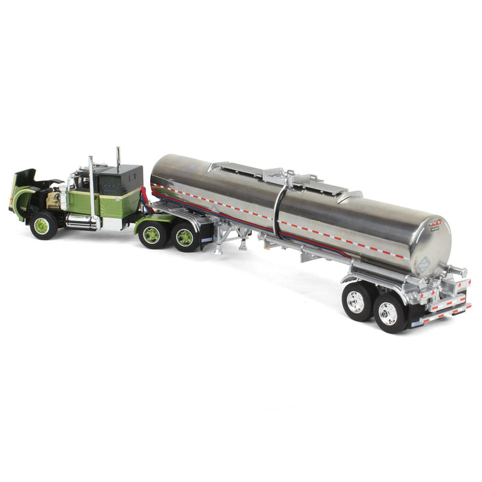 1/64 Dark Green/Olive White Western Star 4900 36in Sleeper with Brenner Chemical Tanker, DCP by First Gear