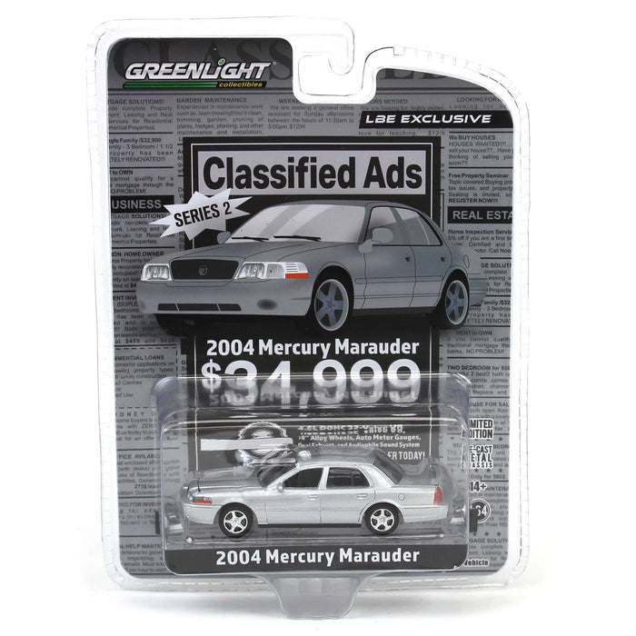 (B&D) 1/64 2004 Mercury Marauder, Silver, Classified Ads Series 2, LBE Exclusive - Damaged Box