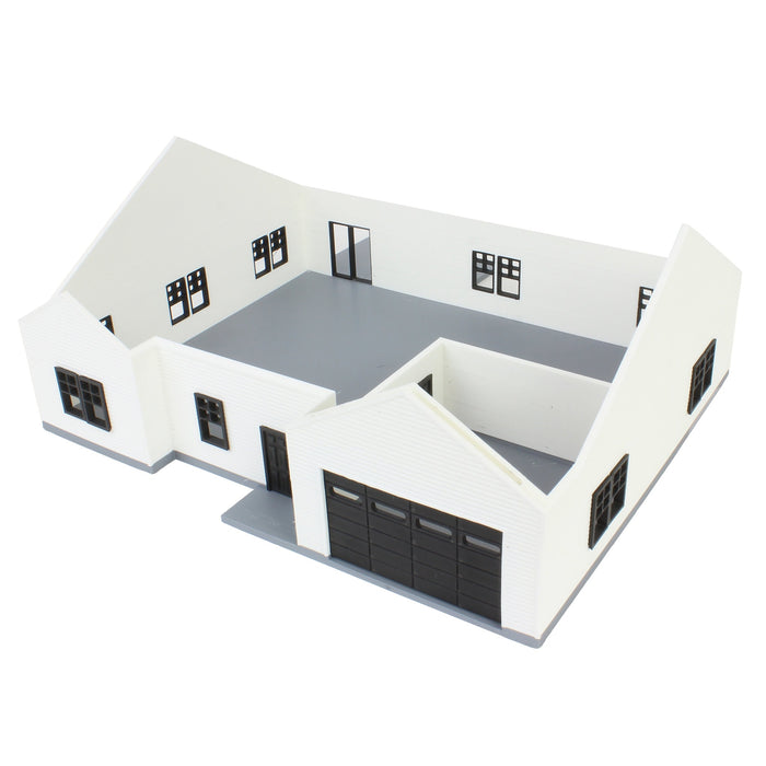 1/64 White & Black “The Ranch” Farm House w/ Opening Garage & Back Deck, 3D Printed