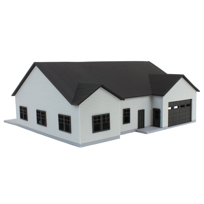 1/64 Grey & Black “The Ranch” Farm House w/ Opening Garage & Back Deck, 3D Printed