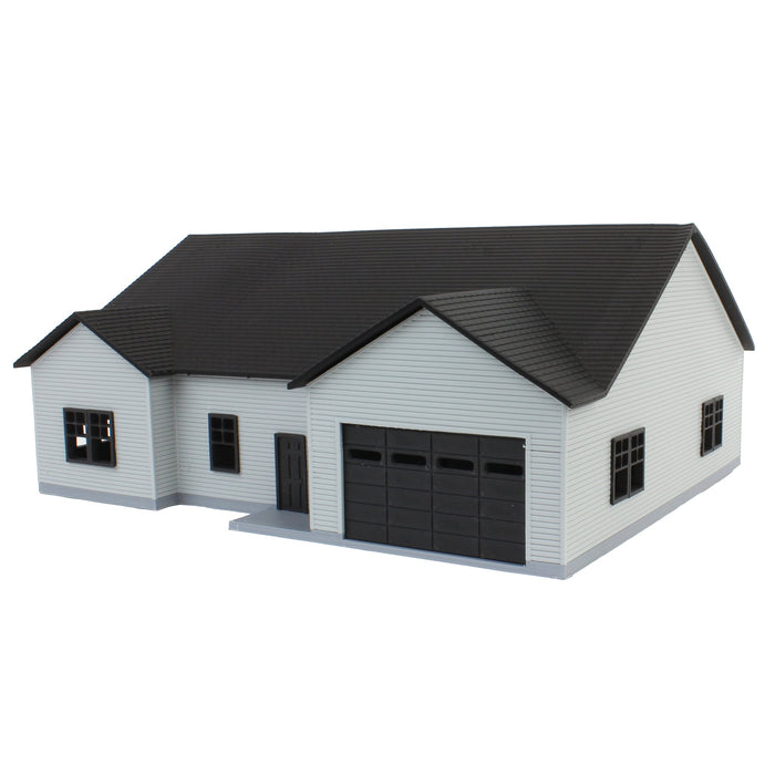 1/64 Grey & Black “The Ranch” Farm House w/ Opening Garage & Back Deck, 3D Printed