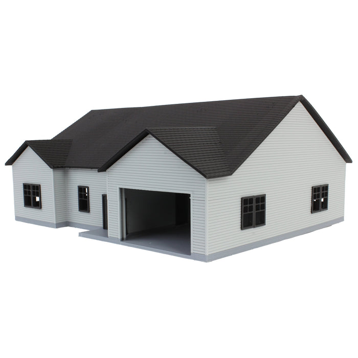 1/64 Grey & Black “The Ranch” Farm House w/ Opening Garage & Back Deck, 3D Printed