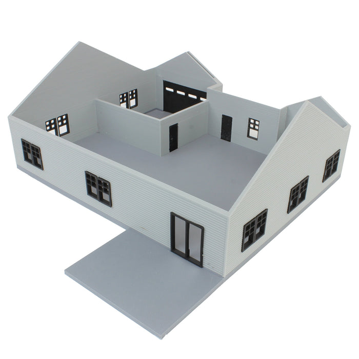 1/64 Grey & Black “The Ranch” Farm House w/ Opening Garage & Back Deck, 3D Printed