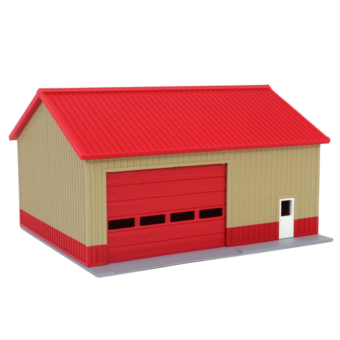 1/64 Tan & Red "Papa's Shop" 40ft x 30ft Farm Shed w/ Removeable Door & Roof, 3D Printed