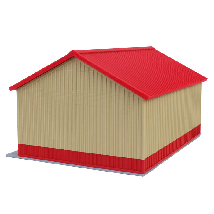 1/64 Tan & Red "Papa's Shop" 40ft x 30ft Farm Shed w/ Removeable Door & Roof, 3D Printed