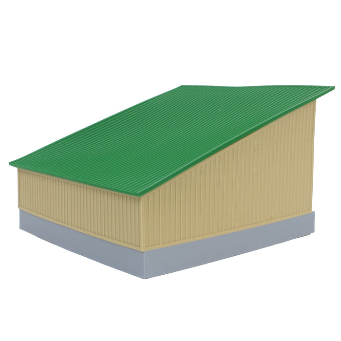 1/64 The Double Bay 40ft x 40ft Cattle Shed, Tan & Green, 3D Printed