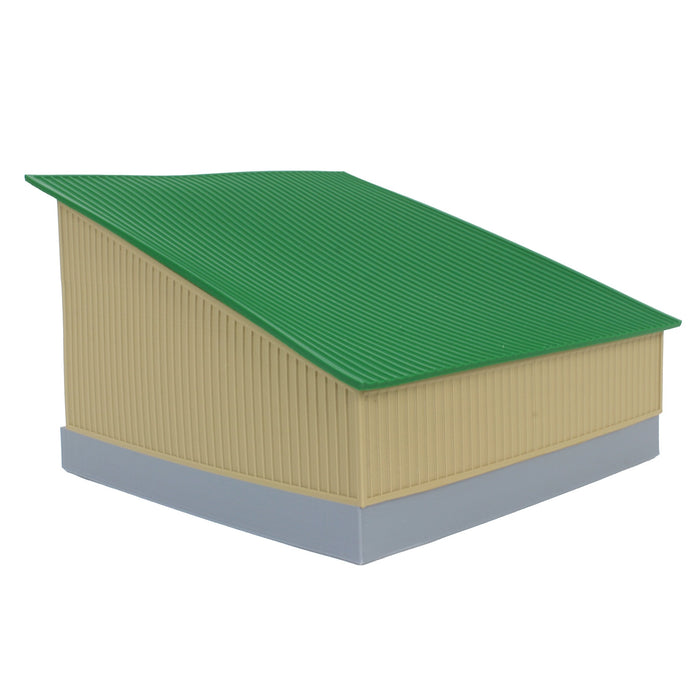 1/64 The Double Bay 40ft x 40ft Cattle Shed, Tan & Green, 3D Printed