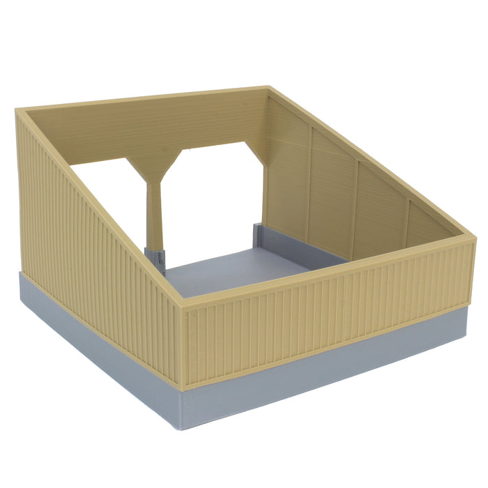 1/64 The Double Bay 40ft x 40ft Cattle Shed, Tan & Green, 3D Printed