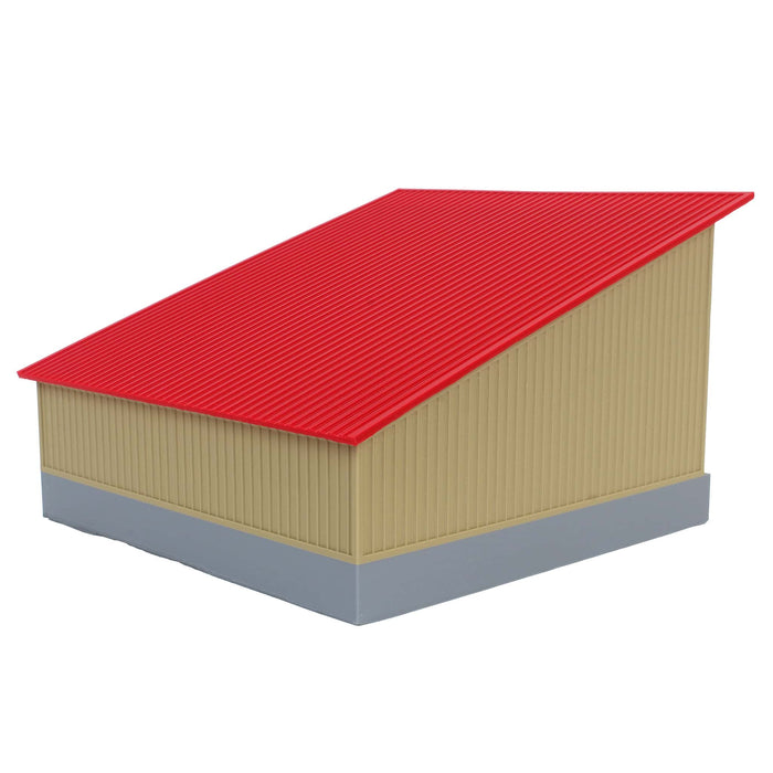 1/64 The Double Bay 40ft x 40ft Cattle Shed, Tan & Red, 3D Printed