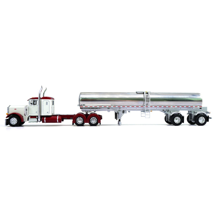 1/64 Peterbilt 379 with Walker Milk Tanker, White & Red, DCP by First Gear