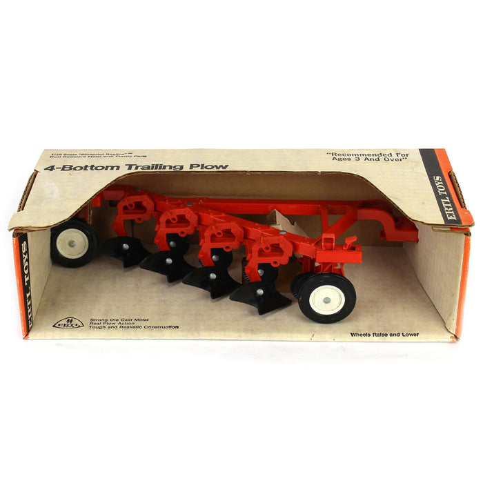 1/16 Orange 4 Bottom Trailing Plow by ERTL, Made in the USA