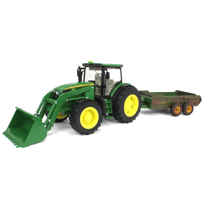 1/16 ERTL Big Farm John Deere 6210R with Loader & "Dirty" 780 Hydra Push Spreader