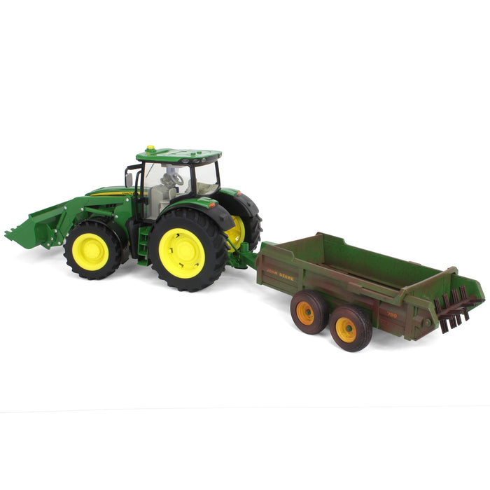 1/16 ERTL Big Farm John Deere 6210R with Loader & "Dirty" 780 Hydra Push Spreader