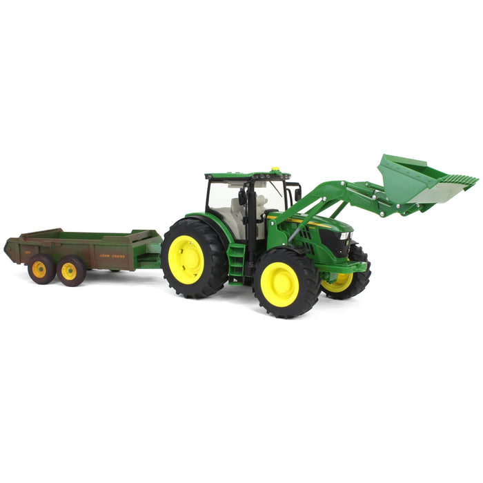 1/16 ERTL Big Farm John Deere 6210R with Loader & "Dirty" 780 Hydra Push Spreader