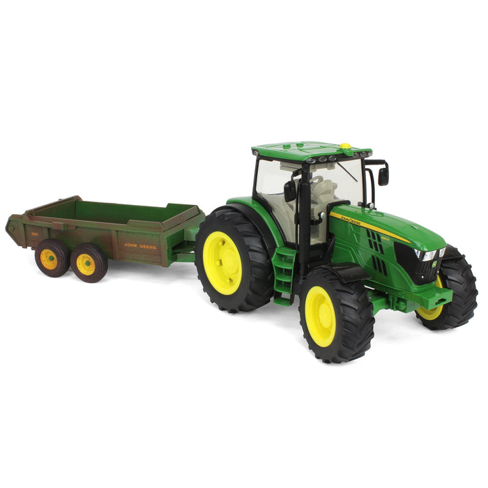 1/16 ERTL Big Farm John Deere 6210R with Loader & "Dirty" 780 Hydra Push Spreader