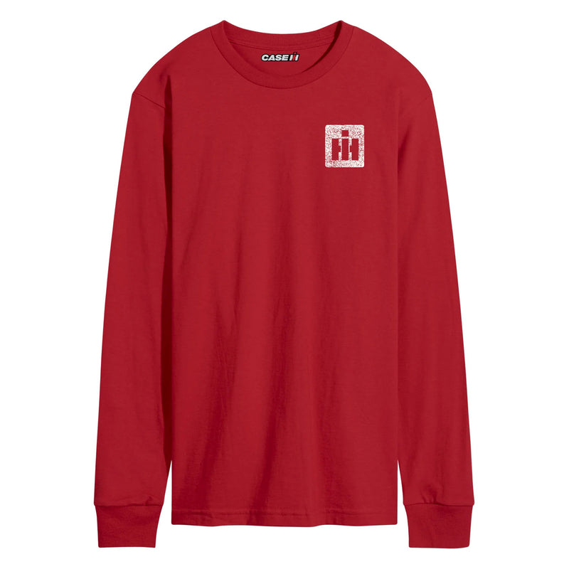 Adult IH Faith Family Farming Flag Red Long Sleeve Shirt