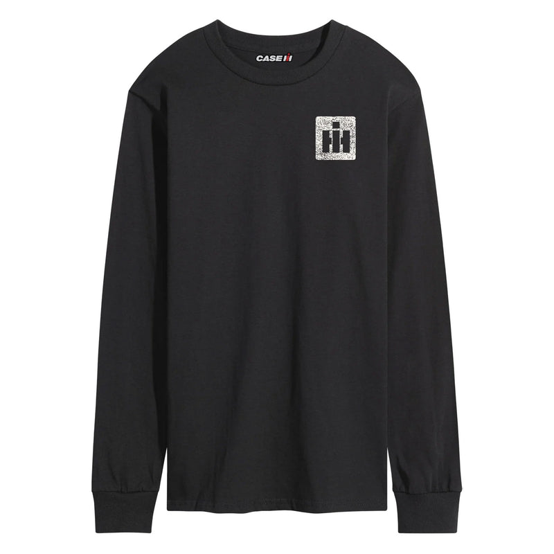 Adult IH Faith Family Farming Flag Black Long Sleeve Shirt