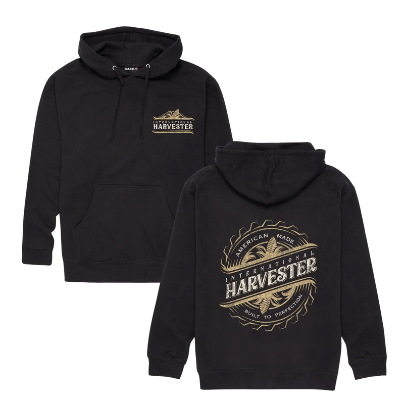 International Harvester Vintage Style Black Hooded Sweatshirt
