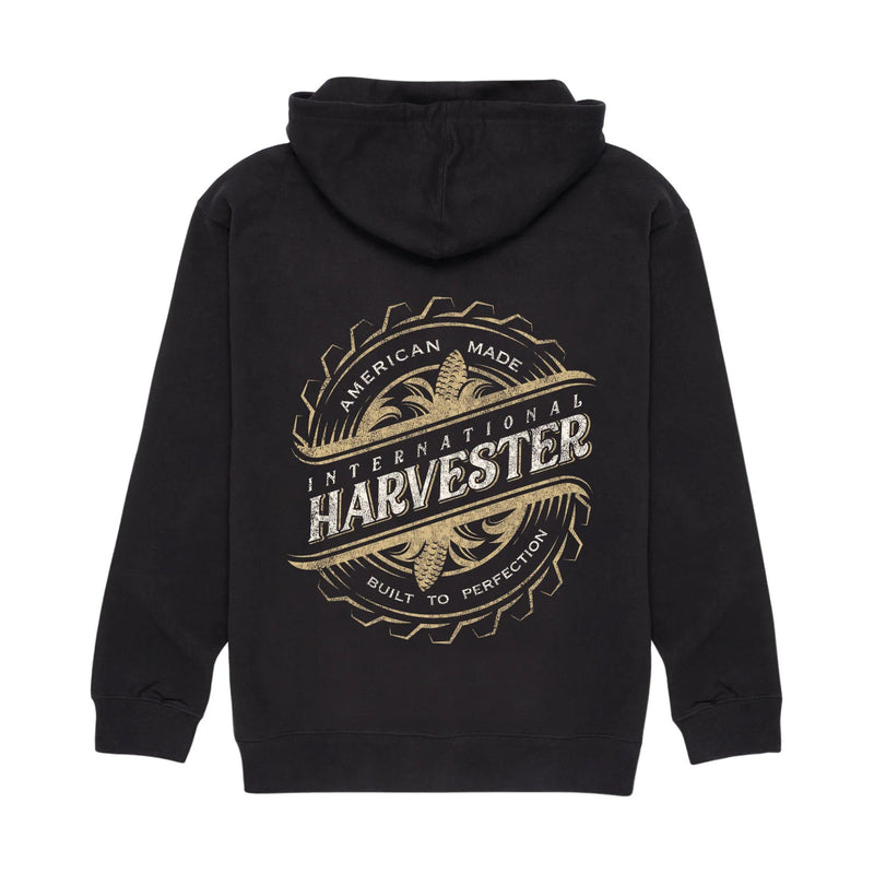 International Harvester Vintage Style Black Hooded Sweatshirt