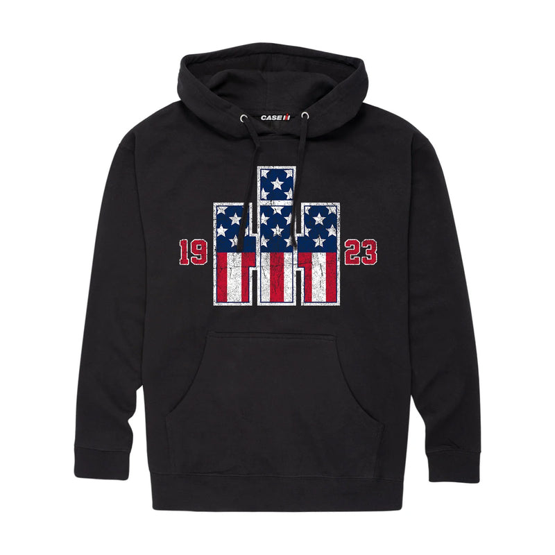 International Harvester Patriotic Vintage Style Black Hooded Sweatshirt