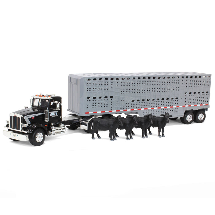 1/16 Big Farm Peterbilt 367 Semi with Livestock Trailer and 4 Cows