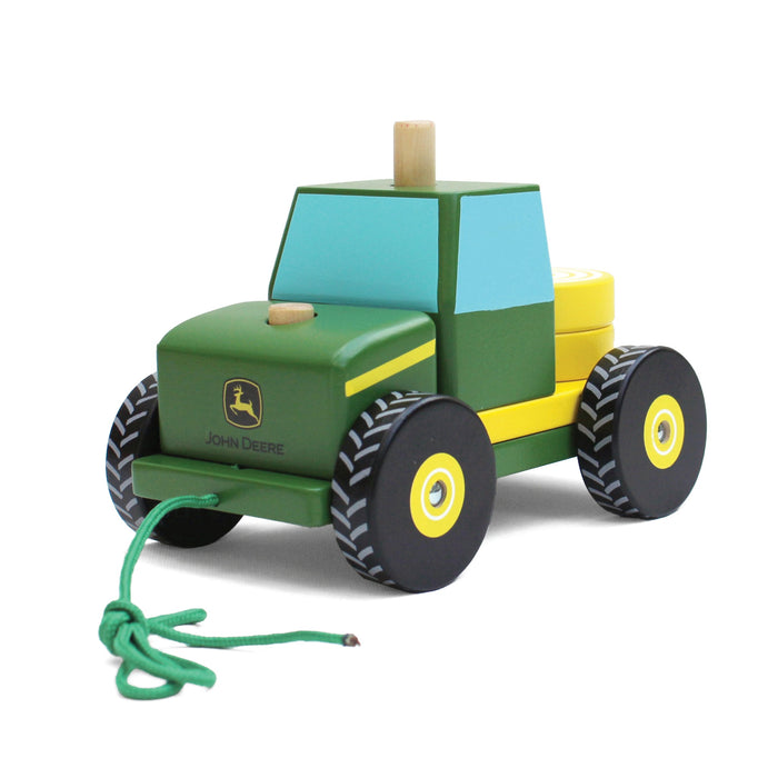 John Deere Wooden Tractor Stack Toy