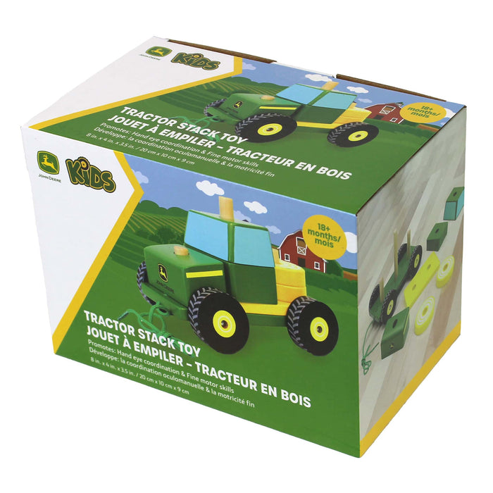 John Deere Wooden Tractor Stack Toy